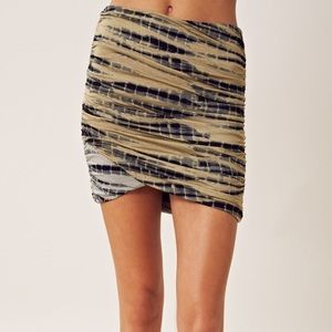 Free People Tie Dye Ruched Mini Skirt - M